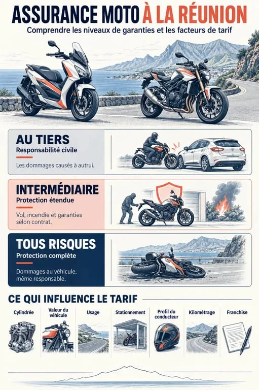 Devis gratuit assurance moto économique à La Réunion : garanties et facteurs qui influencent le tarif