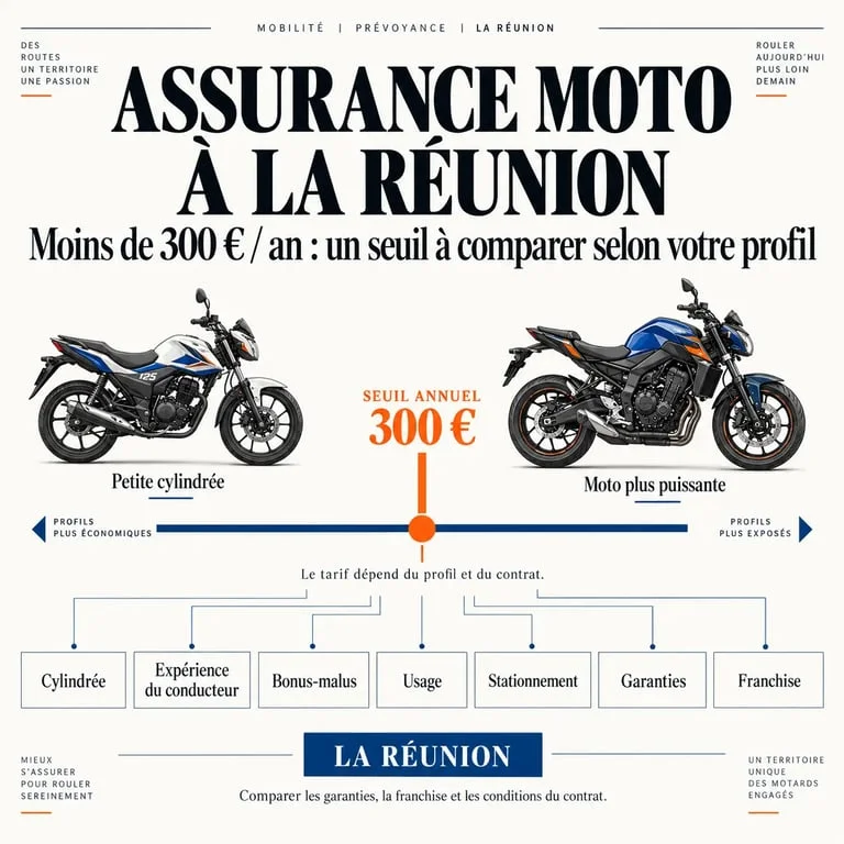Assurance moto moins de 300 euros à La Réunion : facteurs qui influencent le tarif
